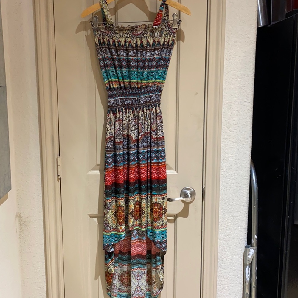 Super colorful Abstract Pattern midi dress. Size XS.
